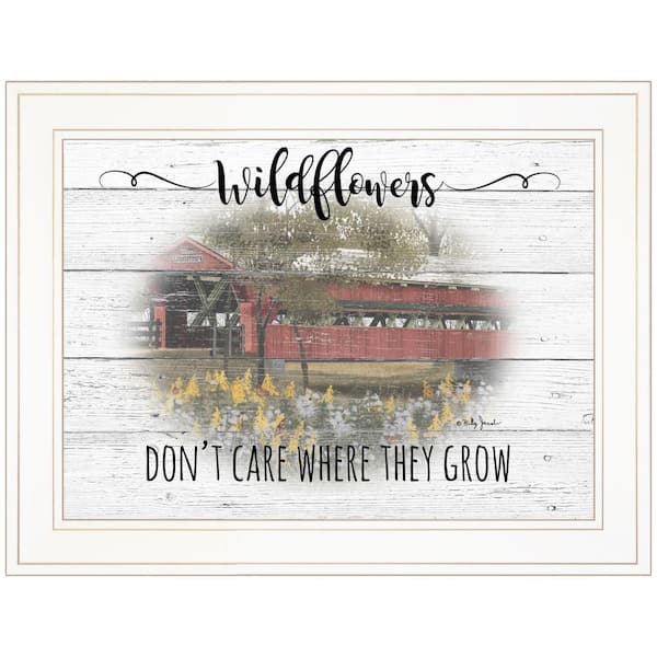 HomeRoots Charlie Wildflowers 1-Piece Framed Wall Art 15 in. x 19 in.