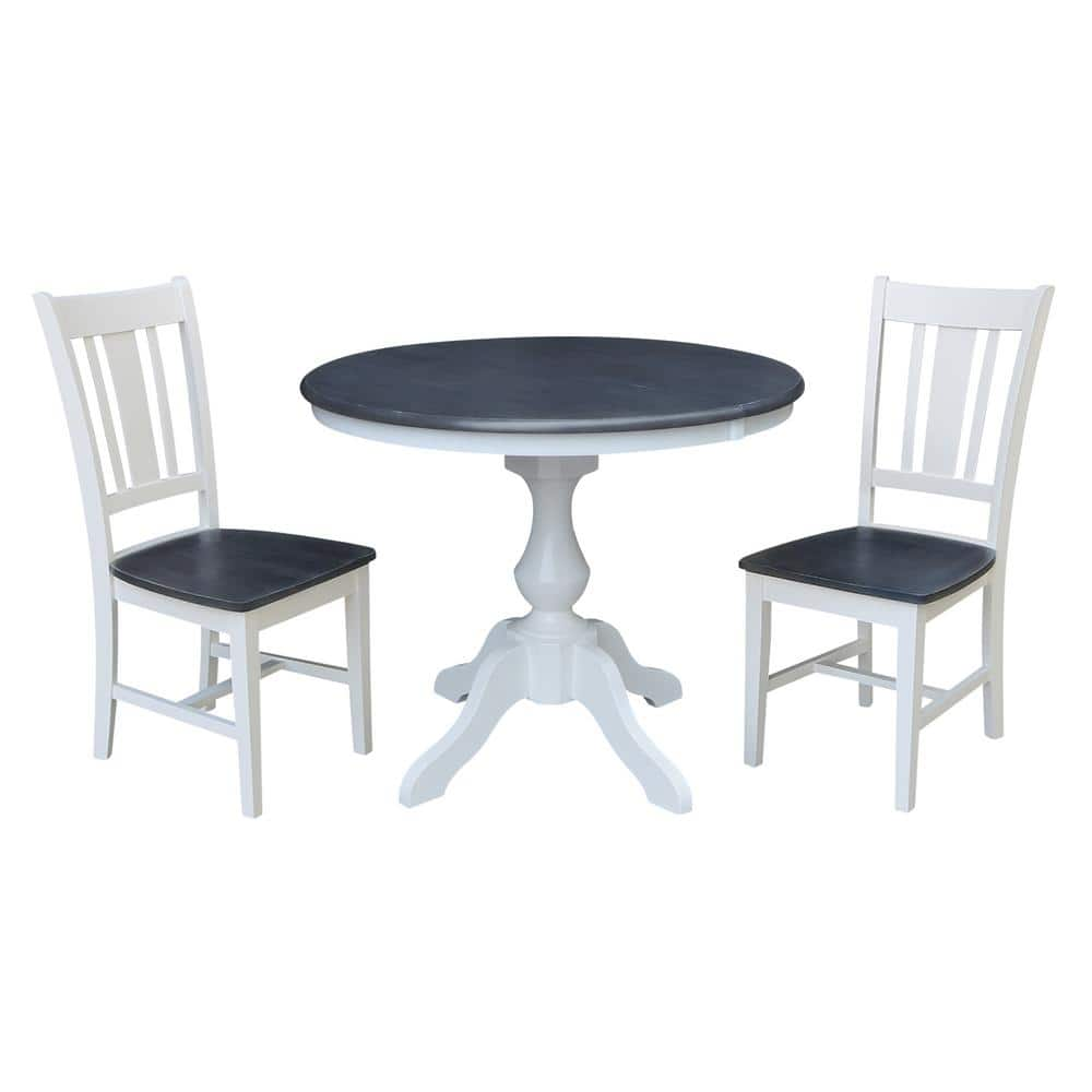 International Concepts Set of 3-pcs - White/Heather Gray 36 in. Round ...