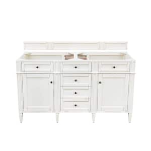 Brittany 59 in. W x 23 in.D x 34 in. H Double Bath Vanity Cabinet Without Top in Bright White