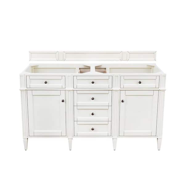 James Martin Vanities Brittany 59 in. W x 23 in.D x 34 in. H Double Bath Vanity Cabinet Without Top in Bright White