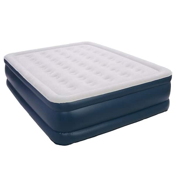Unbranded Raised Height Queen Air Bed Mattress with Built-In NeverFlat AC Air Pump