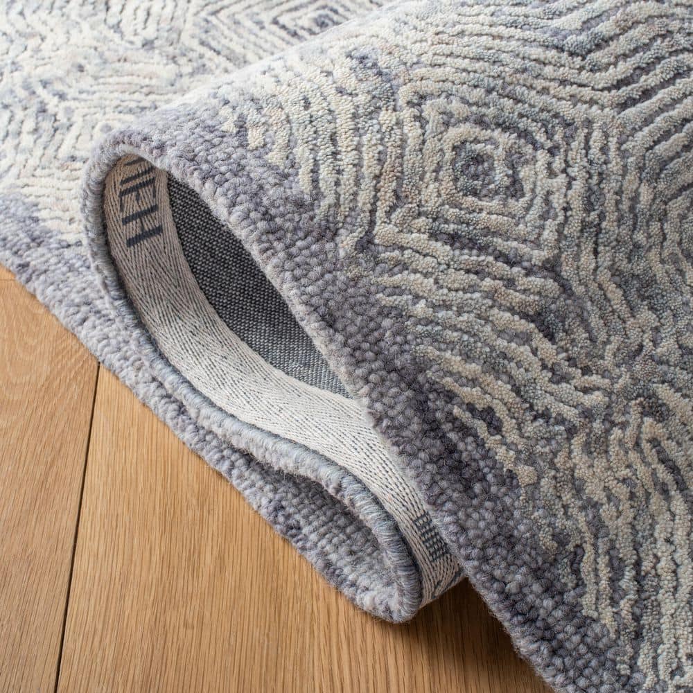 Silver Hand-Tufted Wool 6' x 9' Rectangular Rug