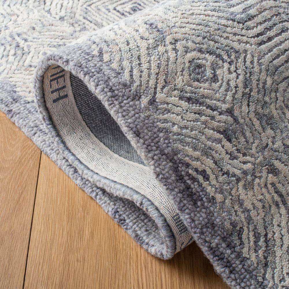Handmade Luxe Gray Wool 9' x 12' Tufted Rectangular Rug