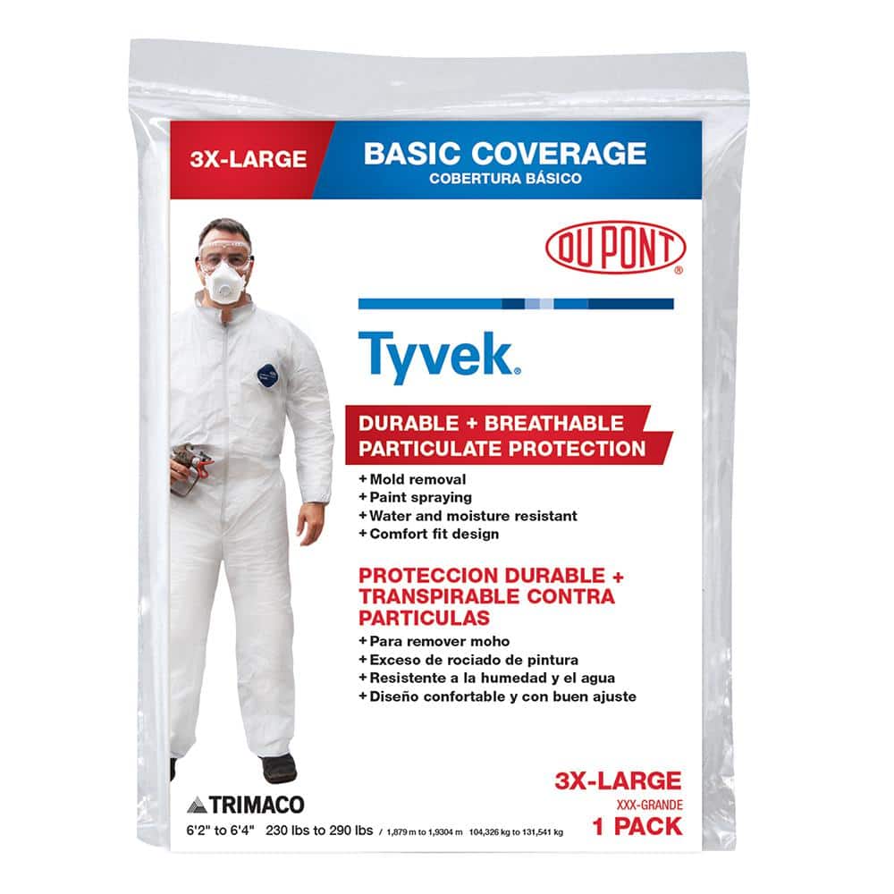 TRIMACO DuPont Tyvek 3XL No Elastic Disposable Coverall 14325/12HD The  Home Depot