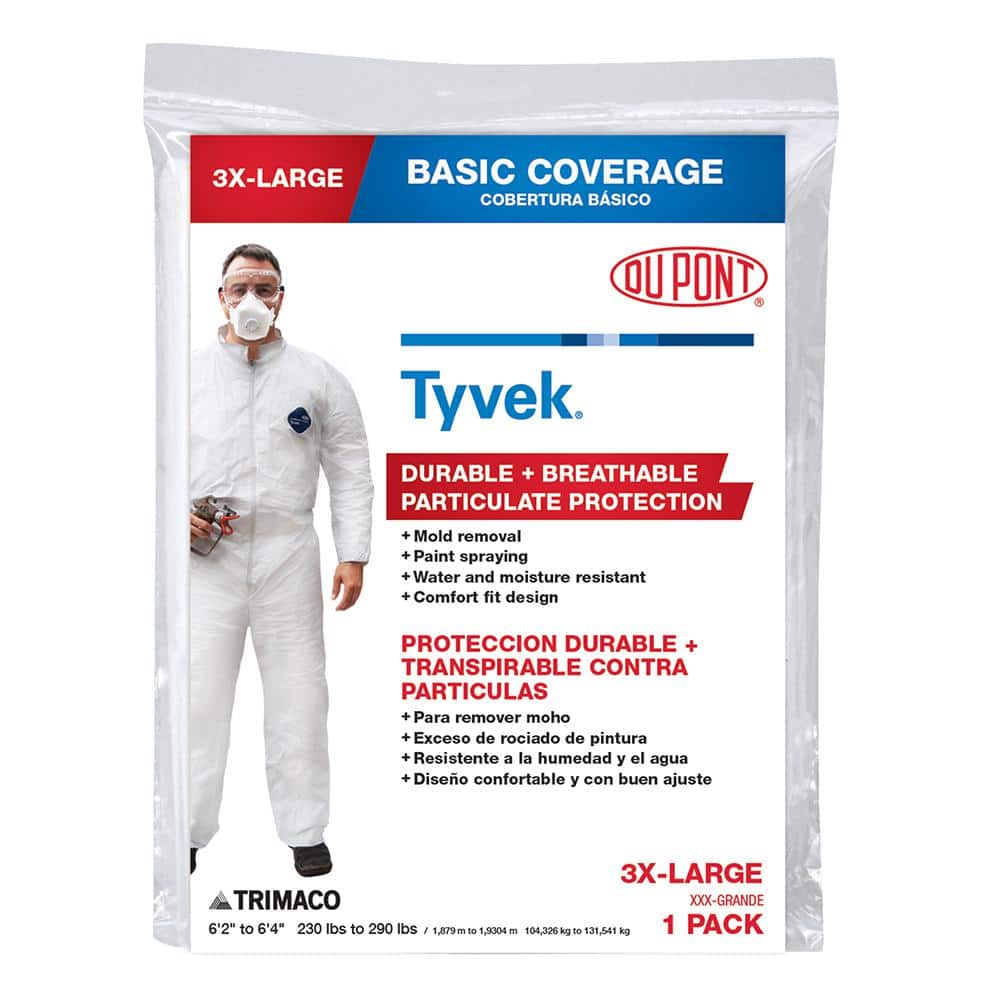 TRIMACO DuPont Tyvek 3XL No Elastic Disposable Coverall 14325/12HD