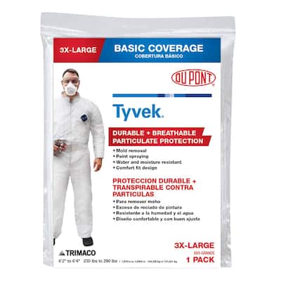 DuPont Tyvek 3XL No Elastic Disposable Coverall