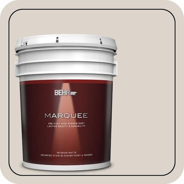 BEHR MARQUEE 5 gal. #ECC-18-2 Pebbled Shore Matte Interior Paint & Primer