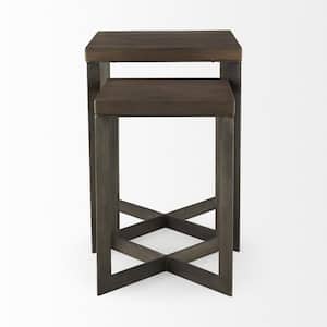 Mariana 19 in. Brown Square Wood End Table