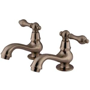 Heritage Old-Fashion Basin Tap 4 in. Centerset 2-Handle Bathroom Faucet in Brushed Nickel