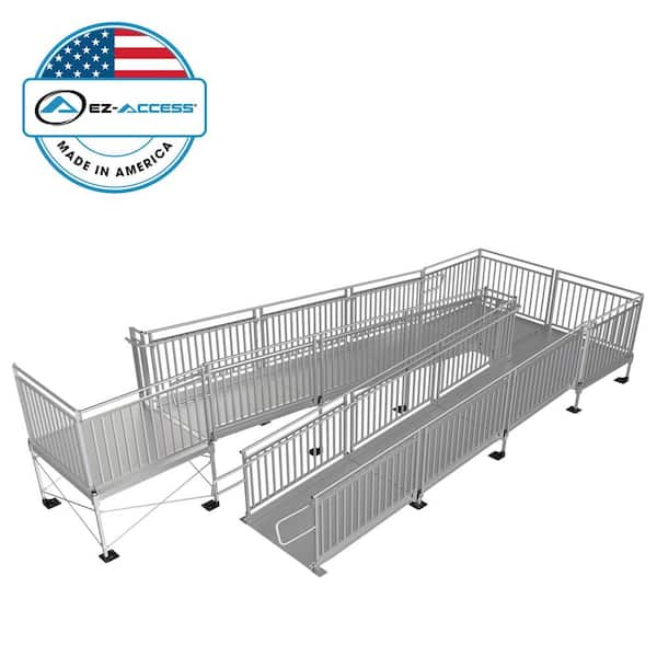 Ez Access Pathway Hd 36 Ft Aluminum Code Compliant Modular Wheelchair Ramp System With Turnback 5584