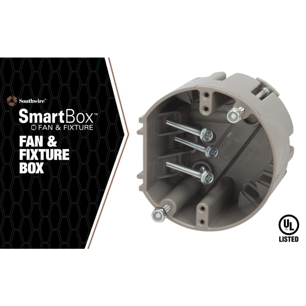 Gray Adjustable Depth Round Ceiling Fan Box