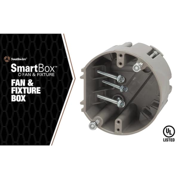 Southwire Smart Box Adjustable Depth 75 lbs. Light Fixture Support/50 lbs.  Ceiling Fan Support MSBFAN The Home Depot