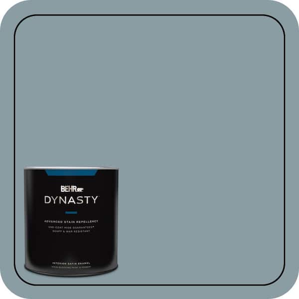 BEHR DYNASTY 1 qt. #540F-4 Shale Gray Satin Enamel Interior Stain-Blocking Paint and Primer