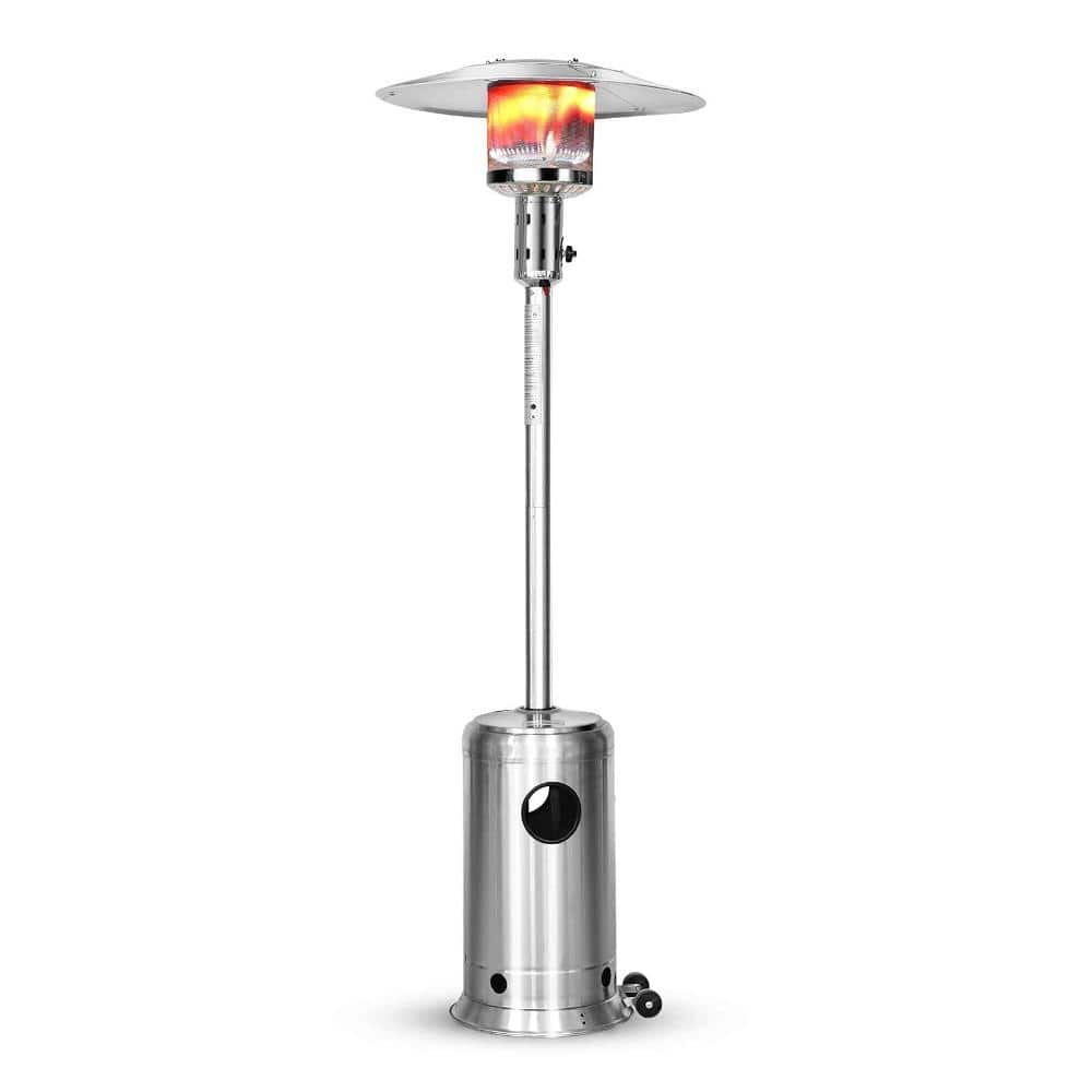 47,000 BTU Propane Patio Heater 88'' Tall Standing Outdoor Gas Heater with Mobility Wheels, Stainless Steel price history on PriceWatchPro
