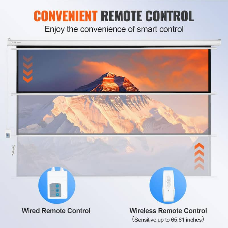 Projector Screen 100 in.  Electric Projector Screen Automatic Motorized Projection Screen with Remote Control