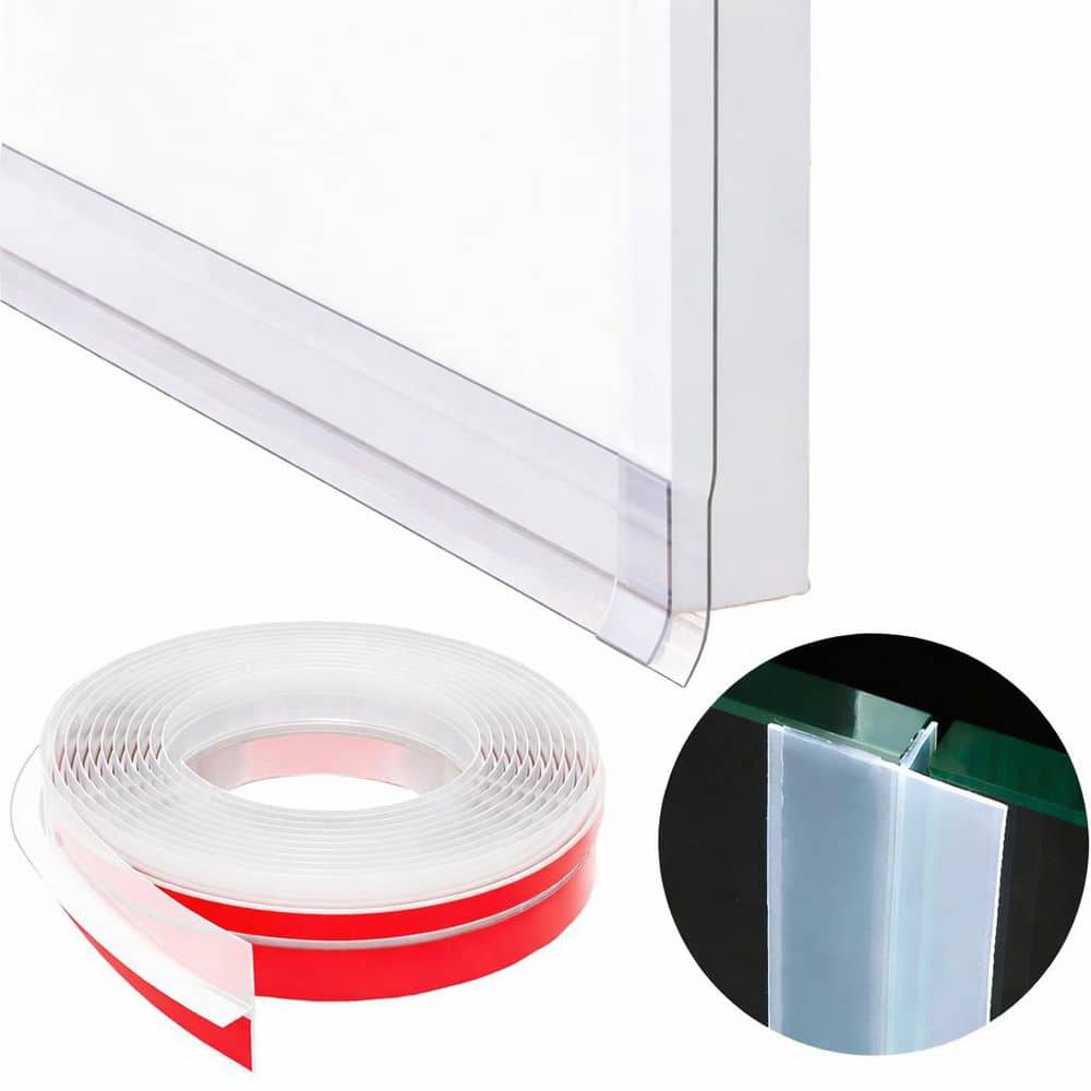 1.37 in. x 240 in. Clear Door Draft Stopper Silicone Weatherstrip T-Shape Double-Sided Adhesive Blocks Drafts Noise price history on PriceWatchPro