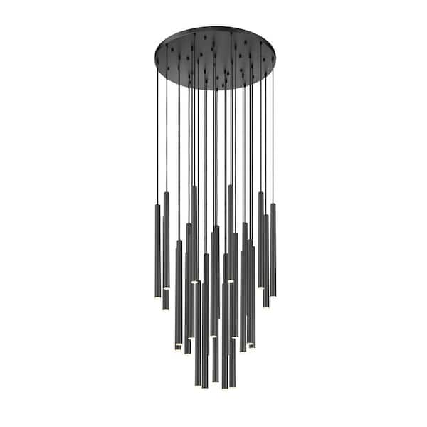 Forest 36 inch Matte Black 27 Light Integrated LED Chandelier