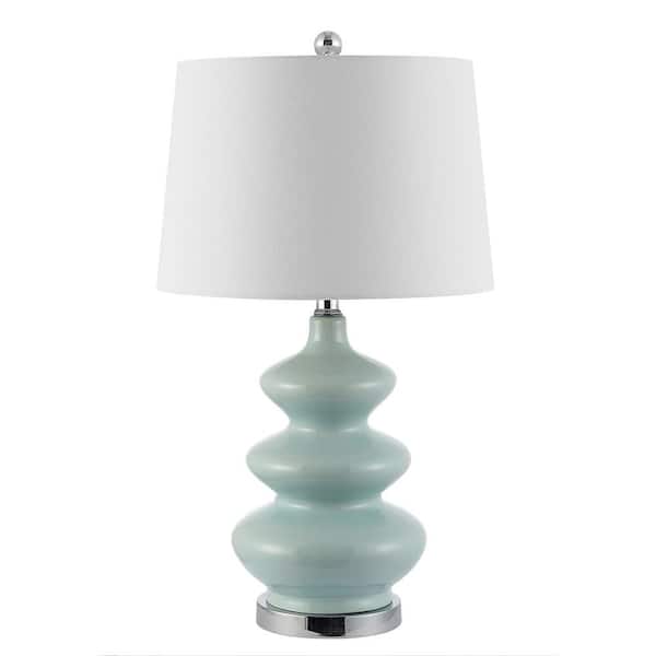 SAFAVIEH Brielle 27.5 in. Blue Table Lamp with White Shade