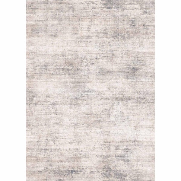 Aurora Beige/Gray 4 ft. x 6 ft. Modern Abstract Area Rug