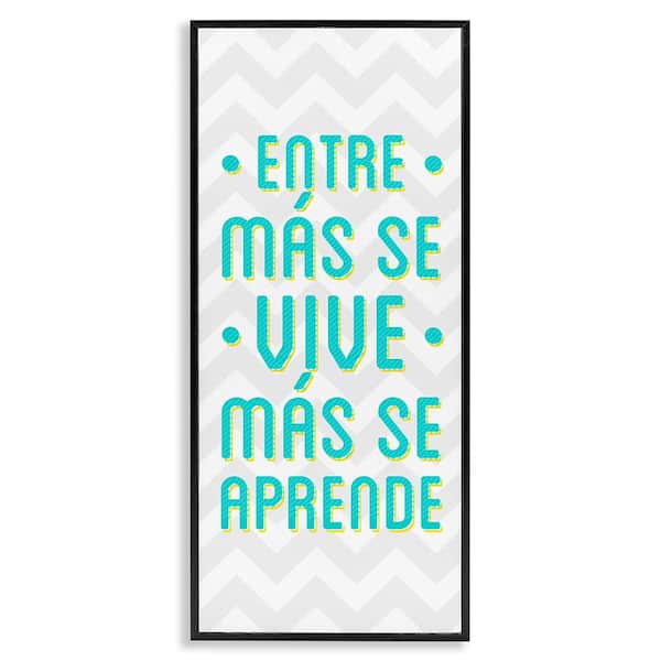 Stupell Industries You Live You Learn by SD Graphics Studio Black Framed Typography Giclee Art Print 30 in. x 13 in.