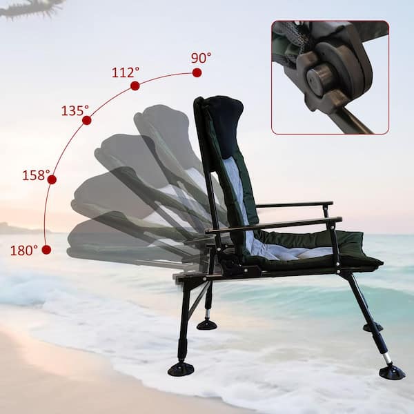 Black Stainless Steel Portable Camping Lounge Chair with Black Stainless Steel Portable Camping Lounge Chair with