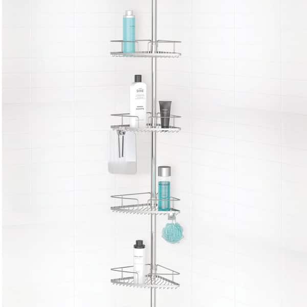 Better Living 13406 Fineline 4-Tier Shower Caddy with Mirror, Stainless Steel