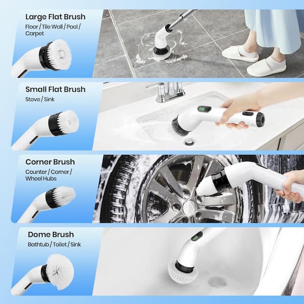 keimi Waterproof Cordless Power Scrubber, Cleaning Electric Spin