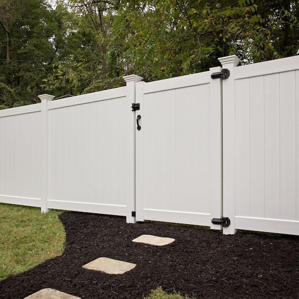 Freedom Louvered 6-ft H x 4-ft W White Vinyl Fence Gate Kit (Unassembled)