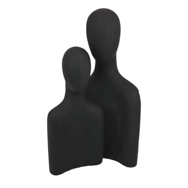 Nito Black 6 in. x 17 in. Resin Body 2 Bust Silhouettes Decorative Figurine