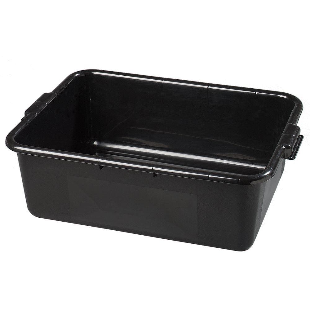 Black Hand Woven Plastic Utility Bin with Handles
