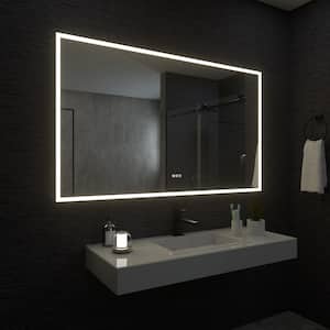 60 in. W x 36 in. H Rectangular Frameless LED Wall Bathroom Vanity Mirror
