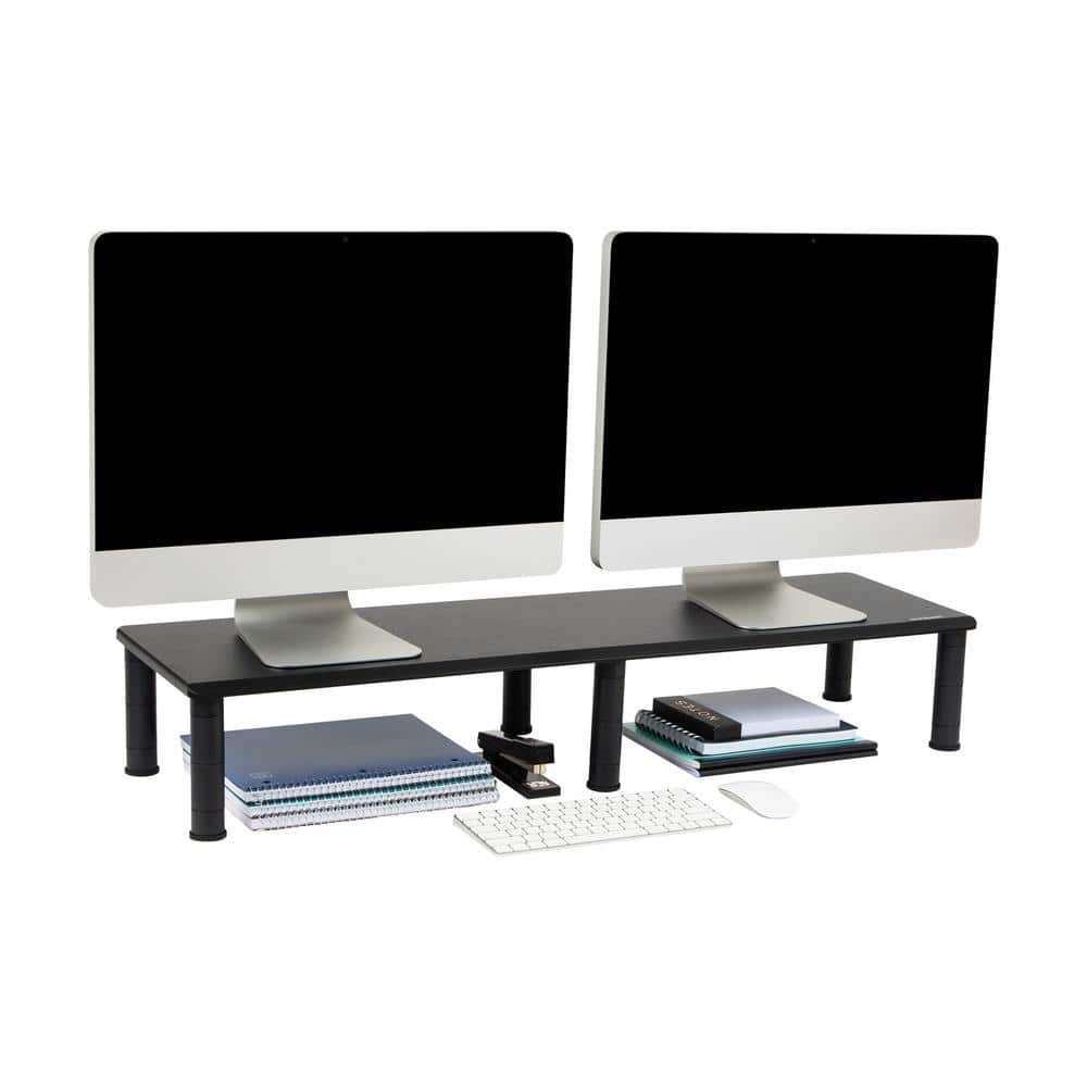 38.5 in. L x 11 in. W x 2.55-6.5 in. H Dual Monitor Stand Height Adjustable, Black price history on PriceWatchPro