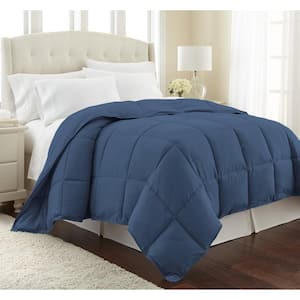 Blue Grey Solid Color King Size Microfiber Comforter Only with Zipper  Closure Duvet Cover and 2-Pillow Shams