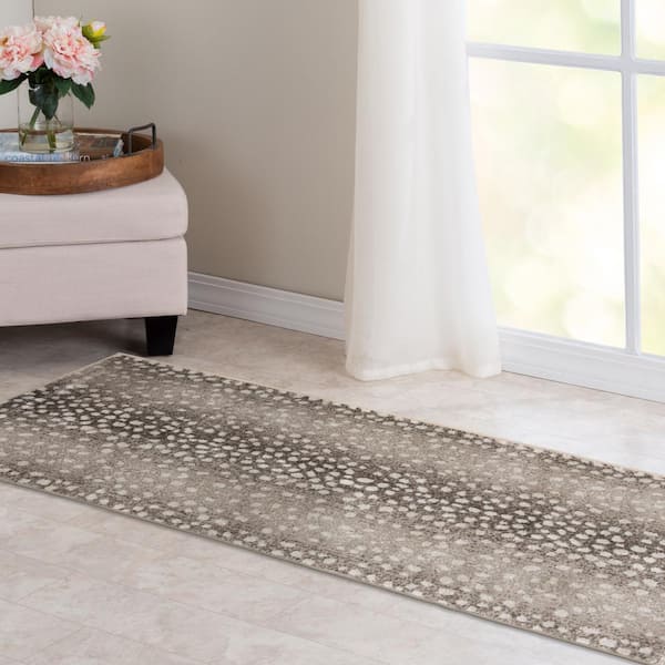 Stratford Iridessa Greige/Whitecap 26 in. x Your Choice Length Stair Runner Rug