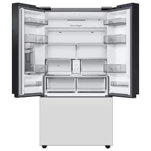 Bespoke 24 cu. ft. 3-Door French Door Smart Refrigerator with Autofill Water Pitcher in White Glass, Counter Depth