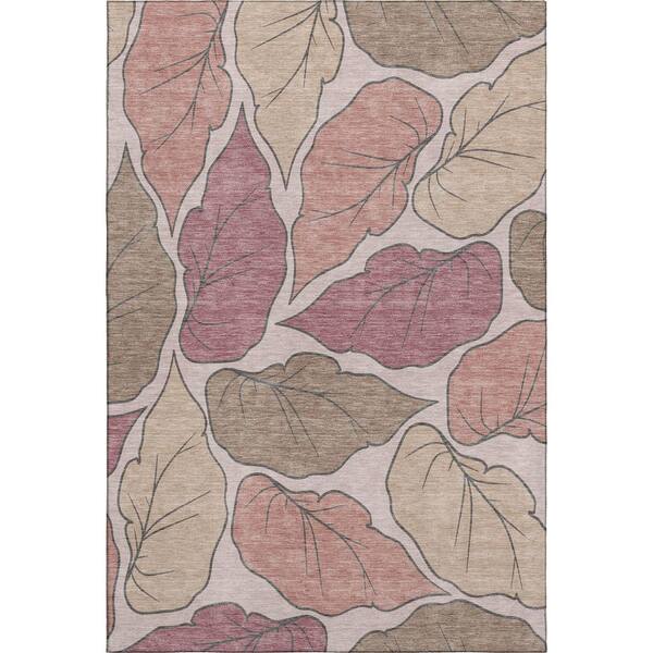 Mayfield Premium Machine Washable Abstract AMF2348 Blush 8 ft. x 10 ft. Area Rug