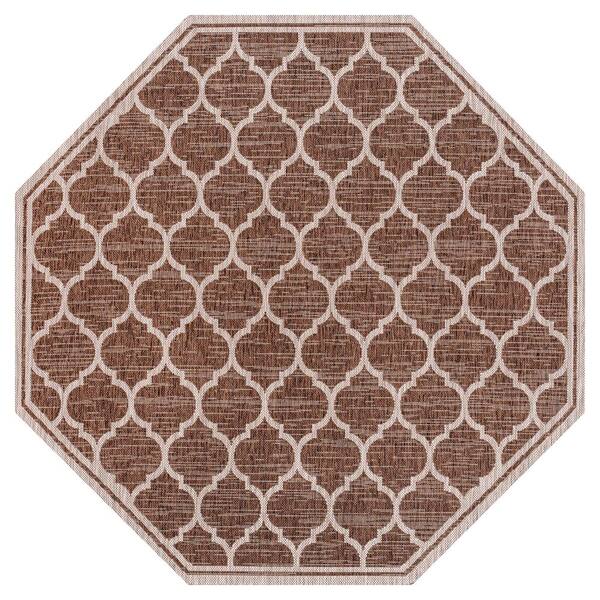 JONATHAN Y Trebol Moroccan Trellis Textured Weave Espresso/Taupe 8 ft ...
