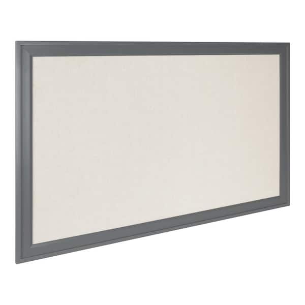 DesignOvation Bosc Gray Fabric Pinboard Memo Board 217402 - The Home Depot
