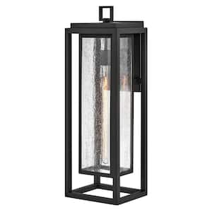 Republic 1-Light Black Hardwired Outdoor Wall Lantern Sconce