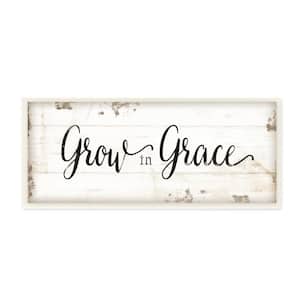 7 in. x 17 in. "Grow In Grace Cursive Typography" by Jennifer Pugh Printed Wood Wall Art