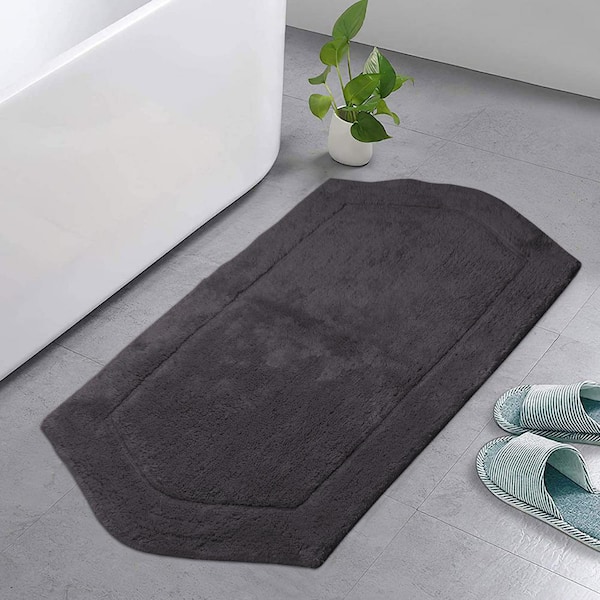 HOME WEAVERS INC Waterford Collection 100% Cotton Tufted Bath Rug, 24 in. x40 in. Rectangle, Gray