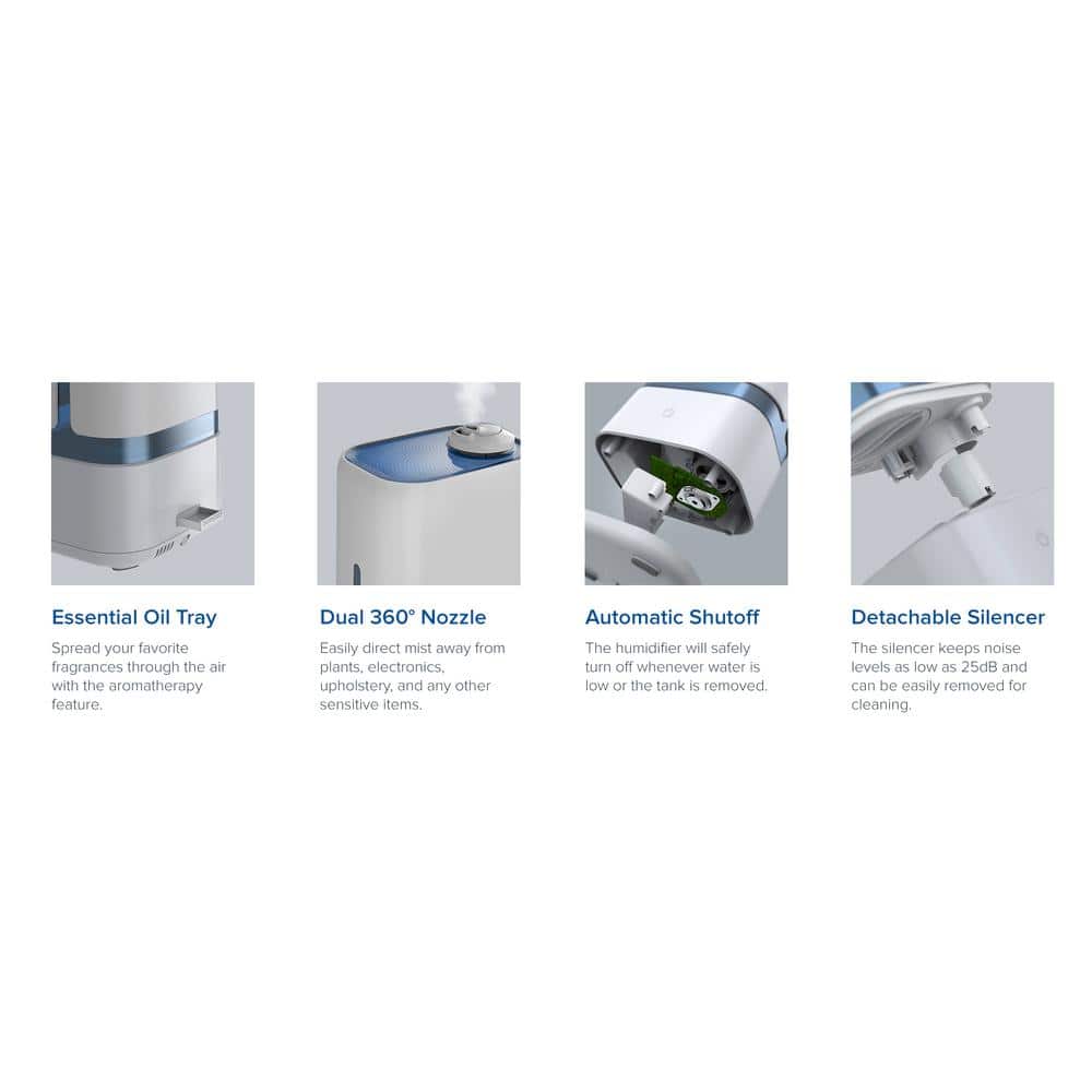 Levoit 4L White and Blue Smart Ultrasonic Cool Mist Humidifier