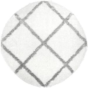 Carmela Ivory/Gray 6 ft. Shag Round Area Rug