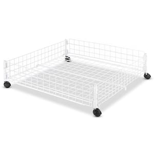 White Wire Collection 24.25 in. x 6.50 in. Rolling Underbed Cart