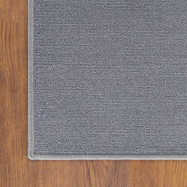 Ottomanson Classics Non-Slip Rubberback Bordered 2x3 Indoor Area Rug/Entryway  Mat, 2'3 x 3', Gray 