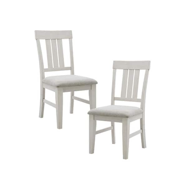 INK+IVY Sonoma Reclaimed White Dining Chair Set of 2