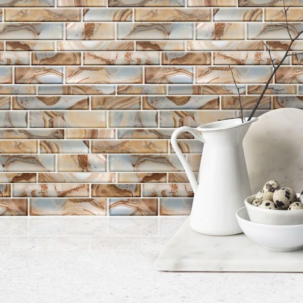 ANDOVA Myst Qanyon Blue/Tan/Brown 11-3/4 in. x 11-3/4 in