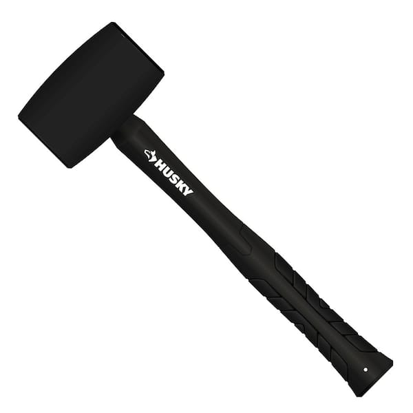 14 Ounce Rubber Mallet, Lightweight Double Face Hammer with Wood Non-Slip  Handle