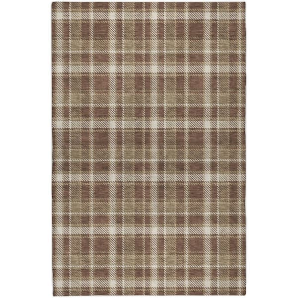 Dream Shag Premium Machine Washable Abstract ADS563 Chocolate 10 ft. x 14 ft. Area Rug