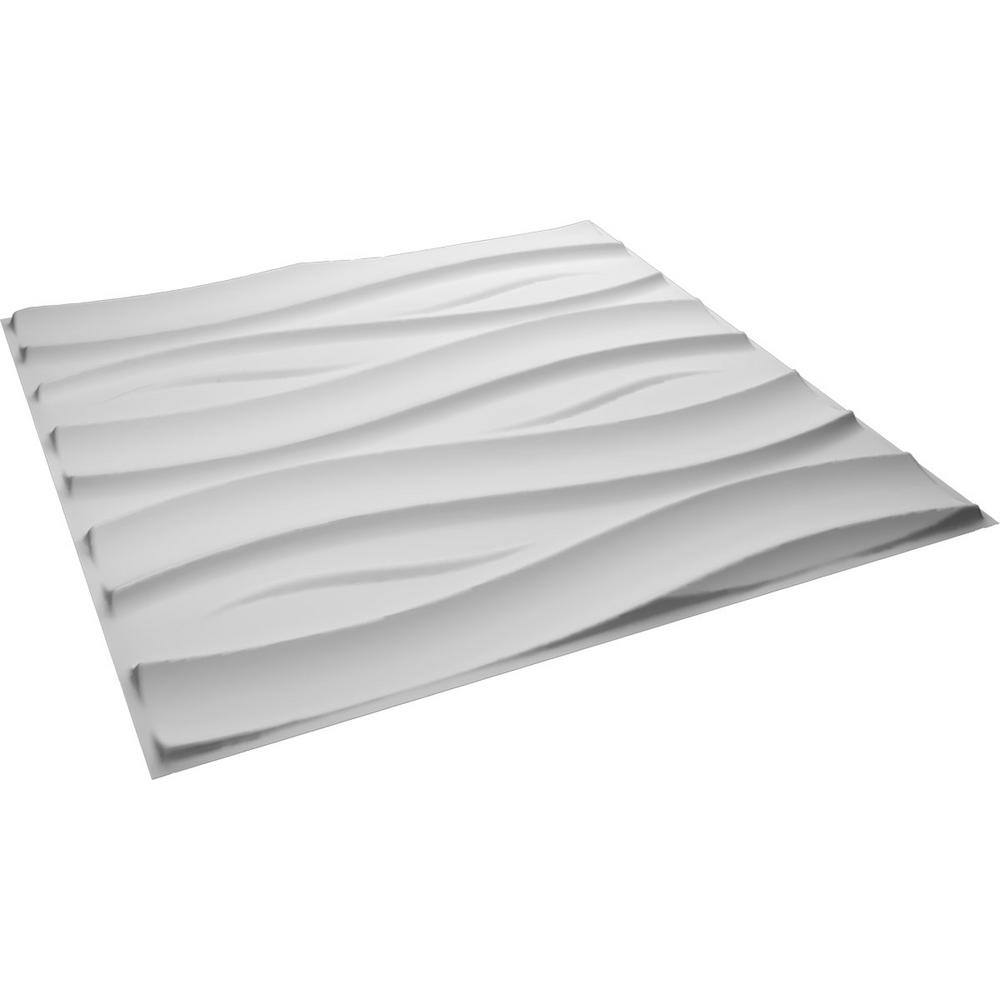 White Textured PVC 3D Decorative Wall Panel 19.63" x 19.63"